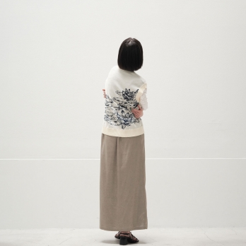Waterlily jacquard ニットベスト 詳細画像