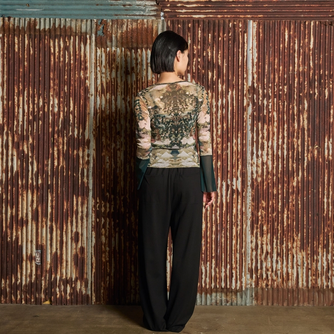 【COMING SOON】Buddha print net ブラウス 詳細画像 グリーン系マルチ 3