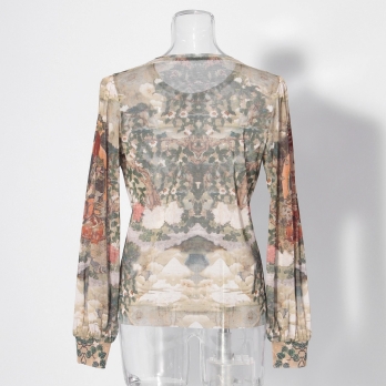 【COMING SOON】Buddha print net ブラウス 詳細画像