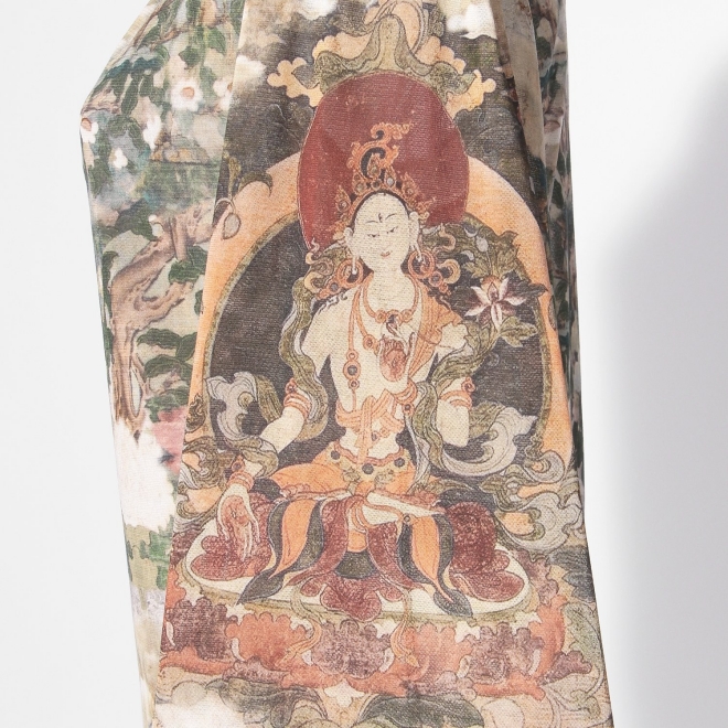【COMING SOON】Buddha print net ブラウス 詳細画像 グリーン系マルチ 10
