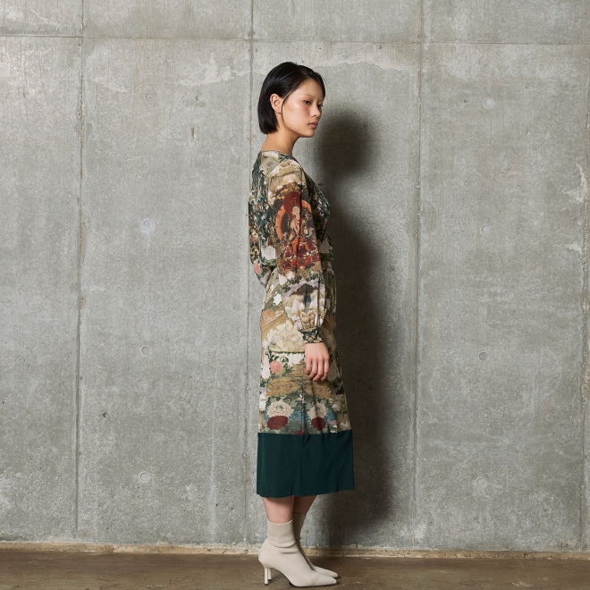 【COMING SOON】Buddha print net ブラウス 詳細画像 グリーン系マルチ 4