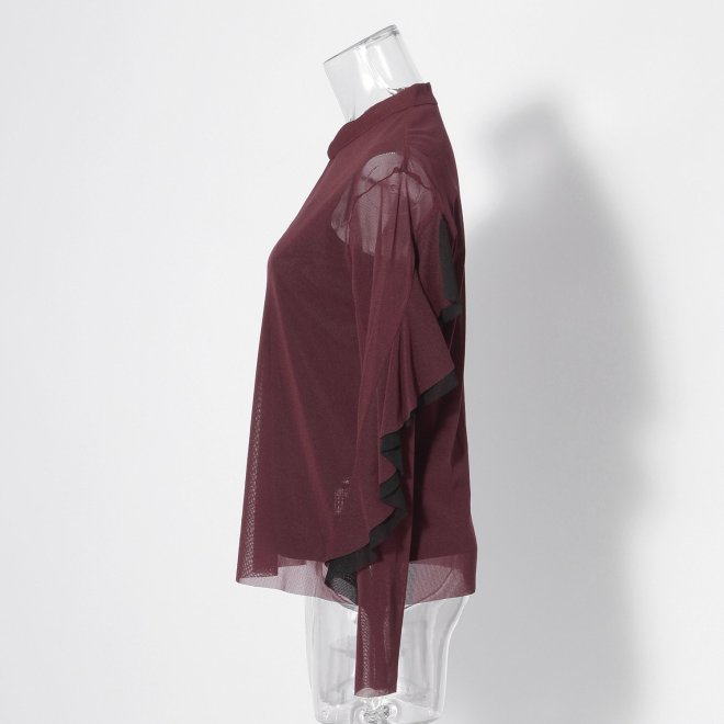【COMING SOON】Layered net ブラウス 詳細画像 レッド 2