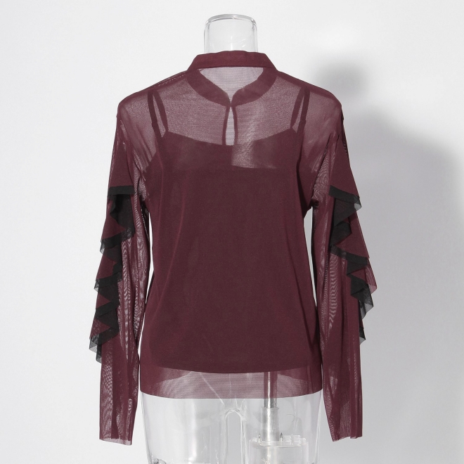 【COMING SOON】Layered net ブラウス 詳細画像 レッド 3