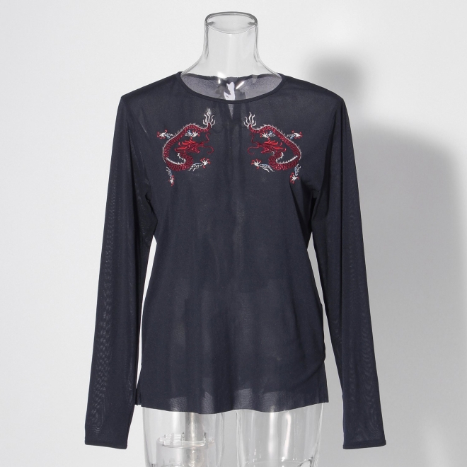 【COMING SOON】Dragon embroidery ブラウス 詳細画像 ネイビー 1