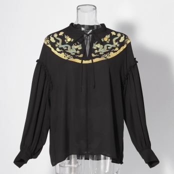 【COMING SOON】Emperor dragon embroidery ブラウス