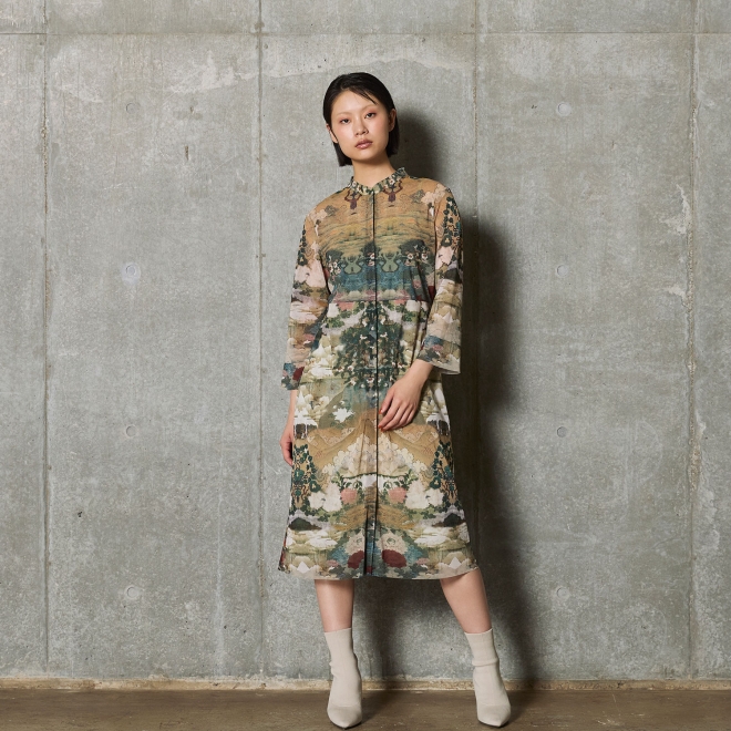 【COMING SOON】Buddha print net ドレス 詳細画像 グリーン系マルチ 1