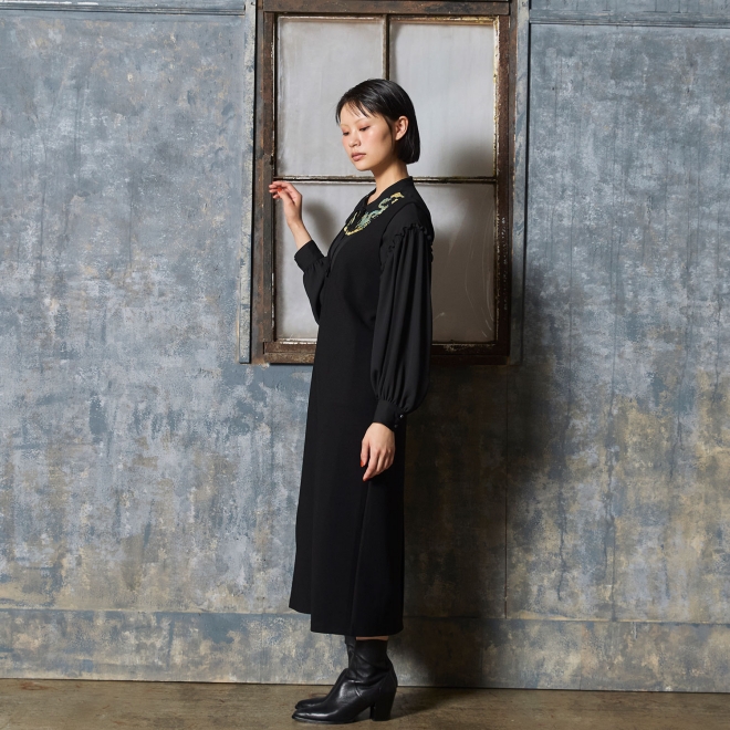 【COMING SOON】Stretch jersey ドレス 詳細画像 ブラック 2