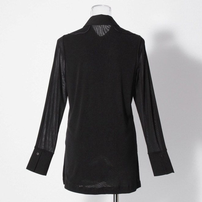 Butterfly flower embroidery on net ブラウス 詳細画像 ブラック 7