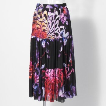 【COMING SOON】Chrysanthemum print on net スカート