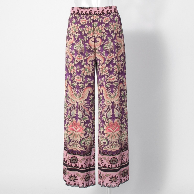 Peony butterfly print パンツ 詳細画像 黒系マルチ 7