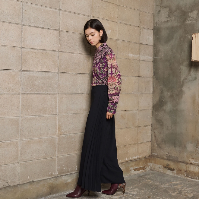 【COMING SOON】Poly crepe パンツ 詳細画像 ブラック 2