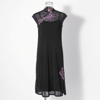 【COMING SOON】Butterfly flower embroidery on net ドレス