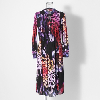 【COMING SOON】Chrysanthemum print on net ドレス