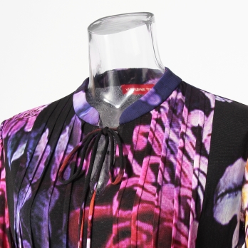 Chrysanthemum print on net ドレス 詳細画像