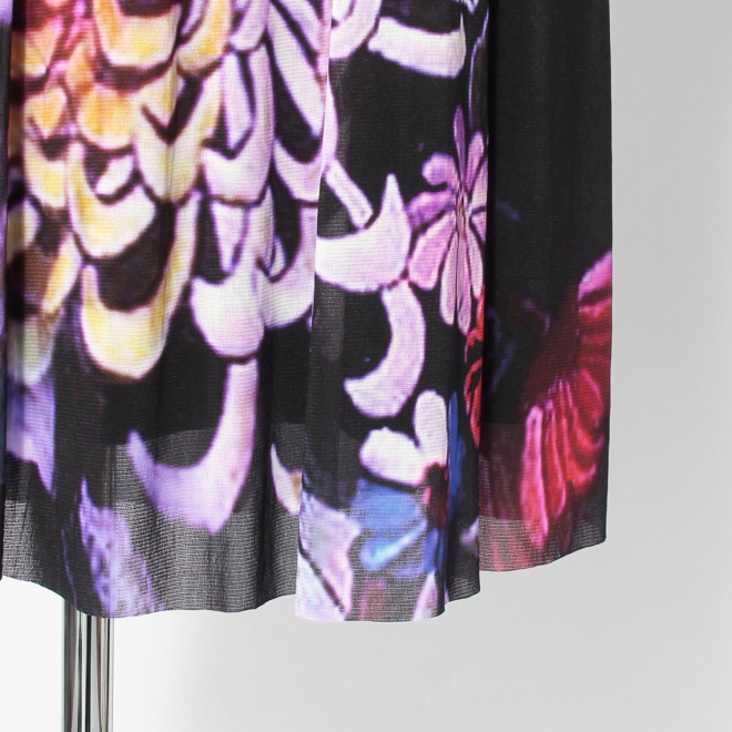 Chrysanthemum print on net ドレス 詳細画像 黒系マルチ 9