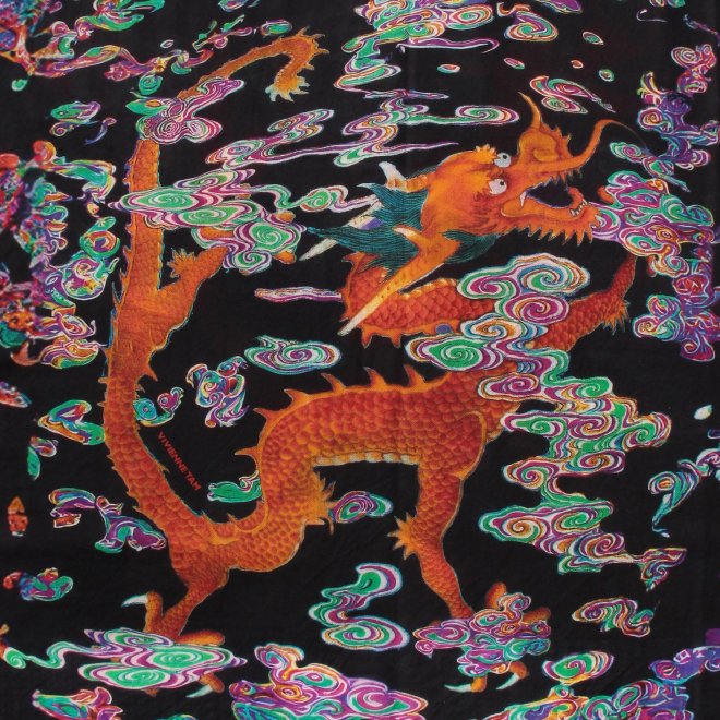 【COMING SOON】Ceramic dragon printed  ストール 詳細画像 黒系マルチ 4