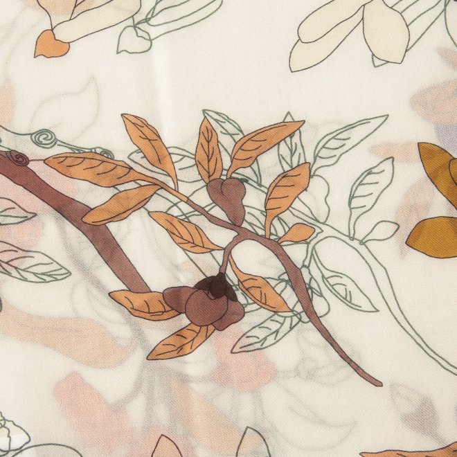 【COMING SOON】Floral inlay printed  ストール 詳細画像 白系マルチ 4