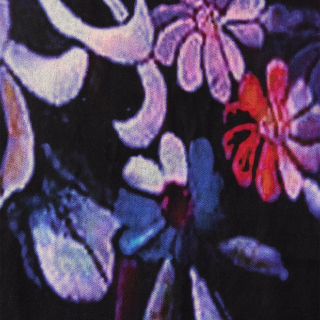 【COMING SOON】Chrysanthemum printed  ストール 詳細画像 黒系マルチ 4