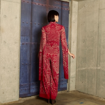 【COMING SOON】Opera shadow print on stretch net ブラウス 詳細画像