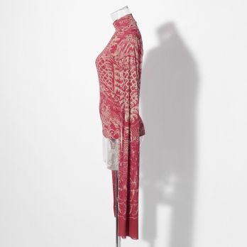 【COMING SOON】Opera shadow print on stretch net ブラウス 詳細画像