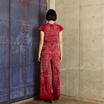 【COMING SOON】Opera shadow print on stretch net ブラウス 詳細画像