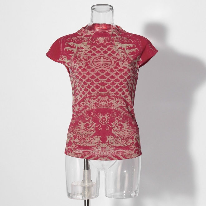 【COMING SOON】Opera shadow print on stretch net ブラウス 詳細画像 赤系マルチ 5