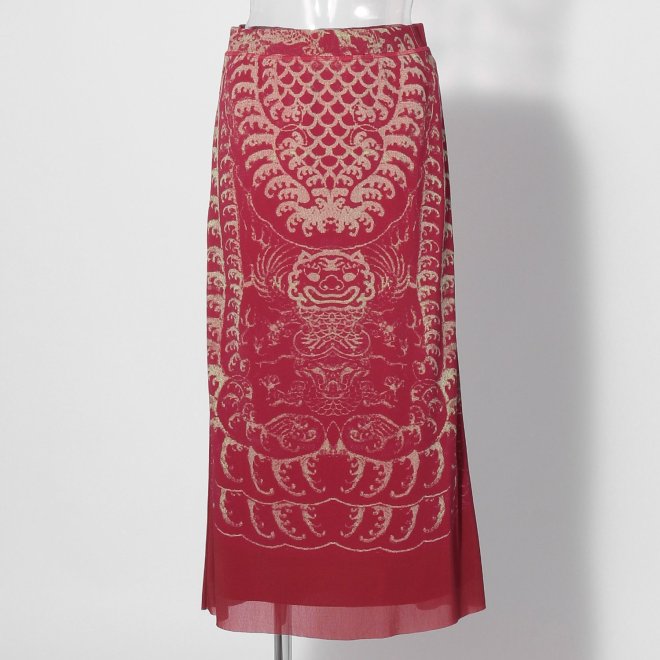【COMING SOON】Opera shadow print on stretch net スカート 詳細画像 赤系マルチ 1