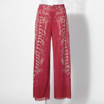 【COMING SOON】Opera shadow print on stretch net パンツ 詳細画像