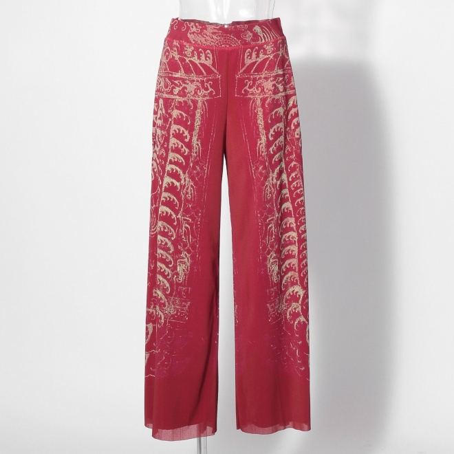 【COMING SOON】Opera shadow print on stretch net パンツ 詳細画像 赤系マルチ 5