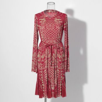 【COMING SOON】Opera shadow print on stretch net ドレス