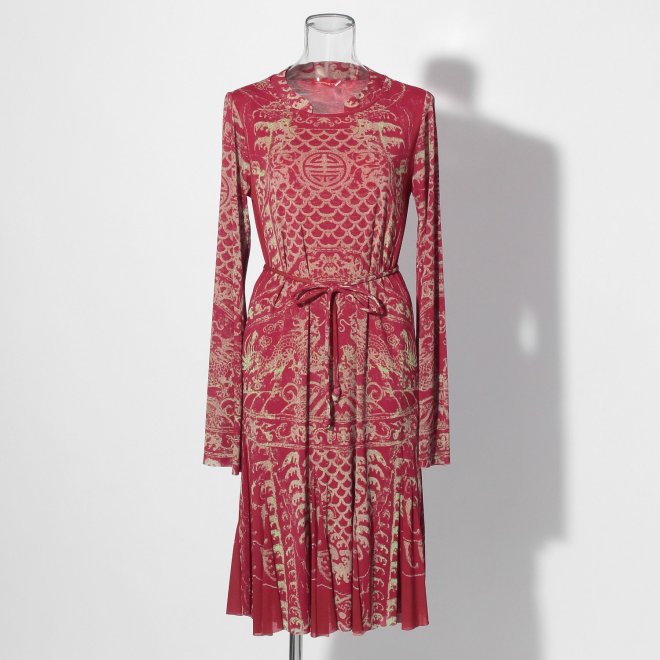 【COMING SOON】Opera shadow print on stretch net ドレス 詳細画像 赤系マルチ 1