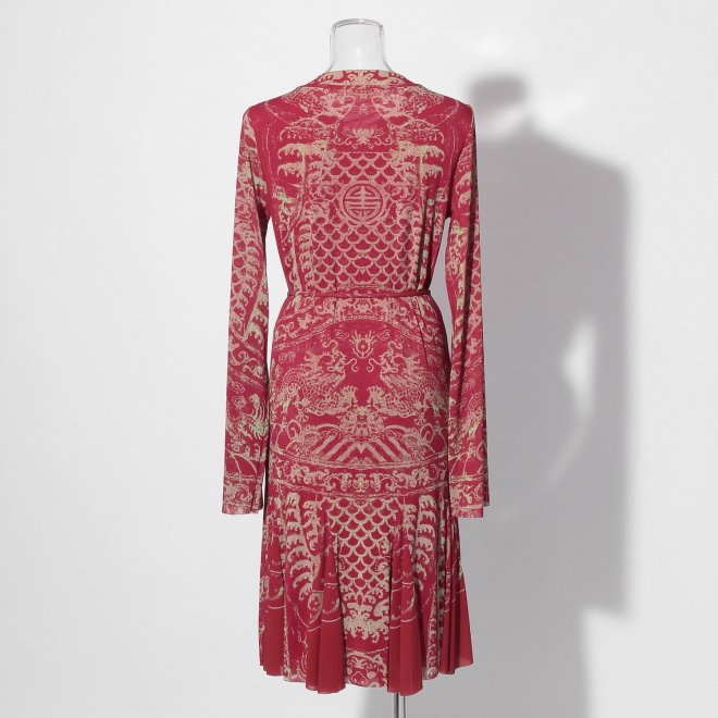 【COMING SOON】Opera shadow print on stretch net ドレス 詳細画像 赤系マルチ 3