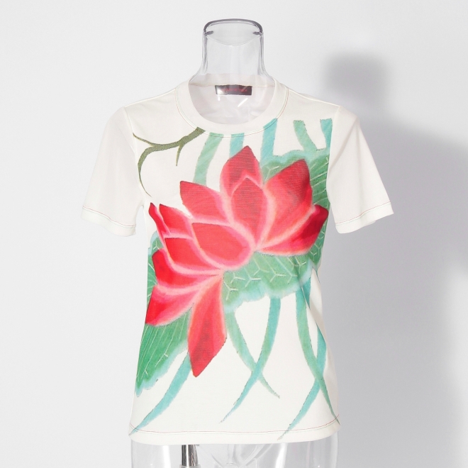 Lotus print ブラウス 詳細画像 白系マルチ 5