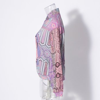 Palace bird printed on stretch net ブルゾン 詳細画像