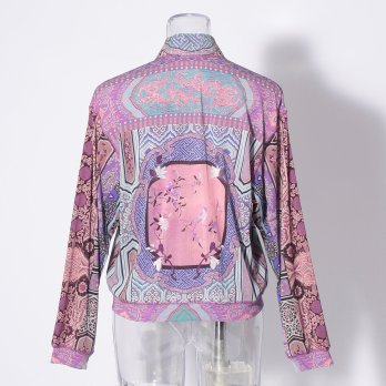 Palace bird printed on stretch net ブルゾン 詳細画像