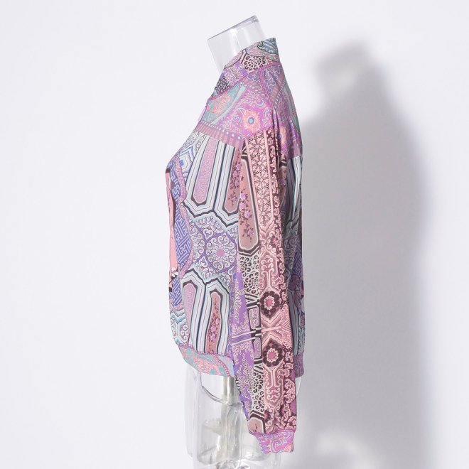 Palace bird printed on stretch net ブルゾン 詳細画像 パープル系マルチ 2
