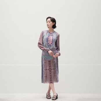 Palace bird printed on stretch net スカート
