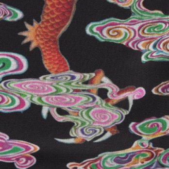 Ceramic dragon print on stretch net ブラウス 詳細画像