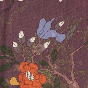 Floral inlay print on net ブラウス 詳細画像