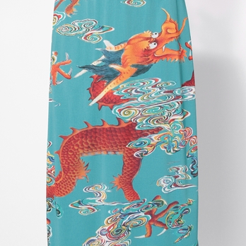 Ceramic dragon print on stretch net スカート 詳細画像