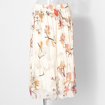 Floral inlay print on net スカート 詳細画像