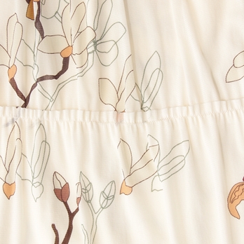 Floral inlay print on net スカート 詳細画像