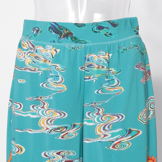 Ceramic dragon print on stretch net パンツ 詳細画像 ブルー系マルチ 4