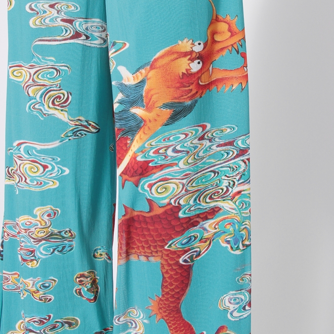 Ceramic dragon print on stretch net パンツ 詳細画像 ブルー系マルチ 5