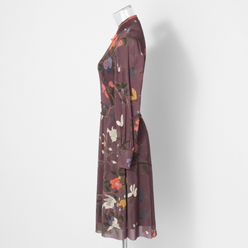 Floral inlay print on net ドレス 詳細画像
