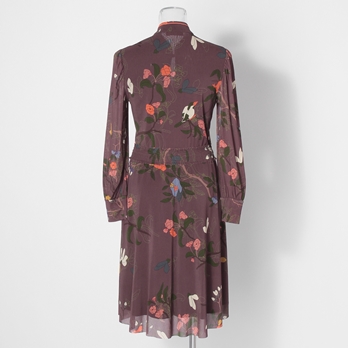 Floral inlay print on net ドレス 詳細画像
