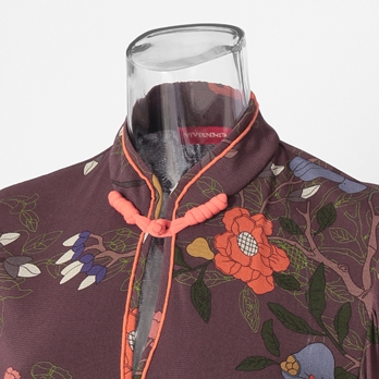 Floral inlay print on net ドレス 詳細画像