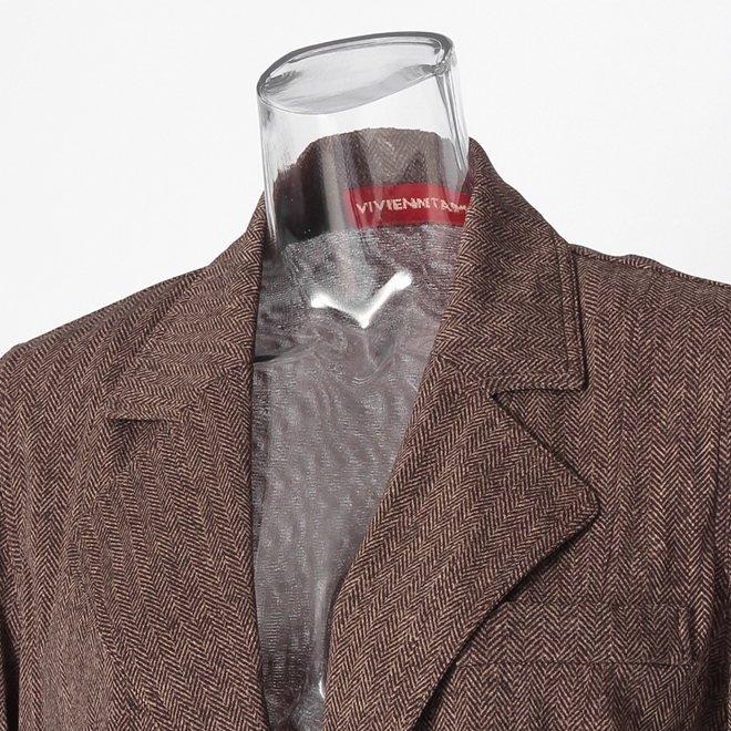 Herringbone net w/lasecut app ジャケット 詳細画像 ブラウン 4