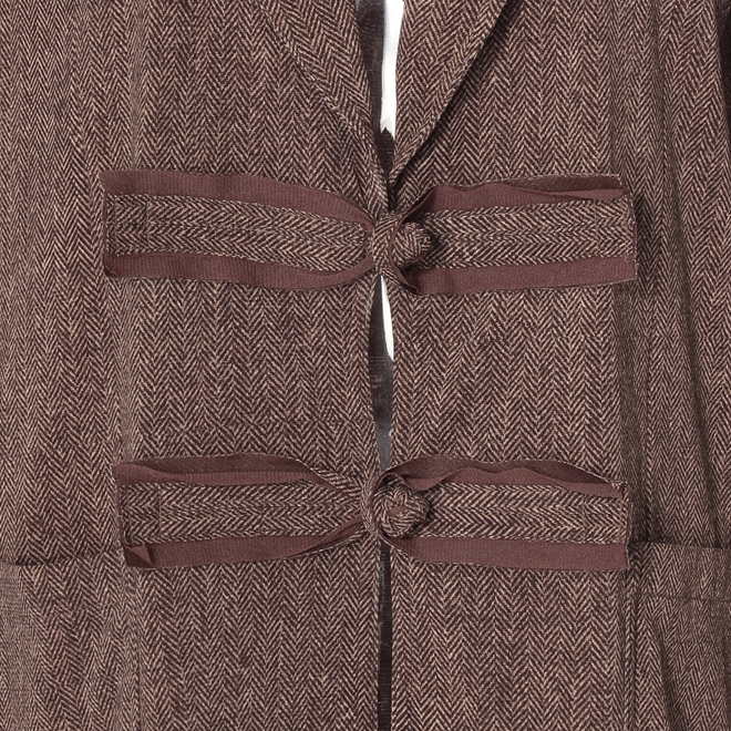 Herringbone net w/lasecut app ジャケット 詳細画像 ブラウン 5