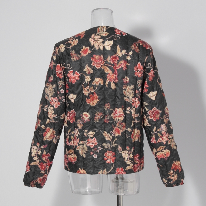 【TAION】【予約商品】Flower print×Embroidery  ブルゾン 詳細画像 黒系マルチ 11